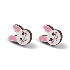 Пасхальные серьги-гвоздики из натурального дерева EJEW-C013-02B