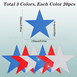 60 шт. 3 цвета бумаги на тему Дня независимости с блестками и звездами для украшения стен&nbsp;AJEW-SP0001-11