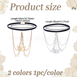 2 stücke 2 farben legierung sexy elastische multilayer quaste schmetterling bein kette&nbsp;AJEW-HY0002-21