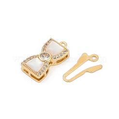 Латунные застежки из прозрачного кубического циркония с микропаве&nbsp;LS-KK-U051-01G-07