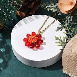 6 шт. подвеска в виде цветка из стекла 6 цветов NJEW-MZ00119