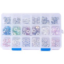 Европейские бусины из латуни и сплава со стразами и стеклом MPDL-NB0001-02