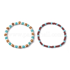 2 шт. 2 стиля браслеты из натурального магнезита BJEW-JB11833