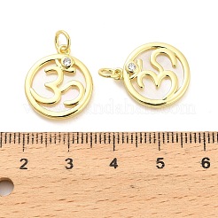 Pendenti in ottone micro pavé di zirconi con conchiglia&nbsp;KK-H527-26G