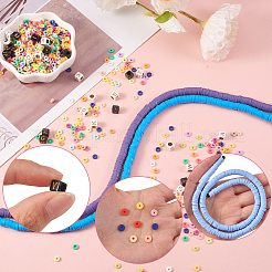 Плоские круглые бусины из глины ручной работы полимерные CLAY-SZ0001-70