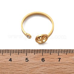 Кольцо-манжета из нержавеющей стали 304 со стразами для женщин&nbsp;LS-RJEW-F169-01G-07