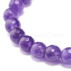 Natürliches Malaysien-Jade (gefärbtes) rundes Stretch-Perlenarmband&nbsp;BJEW-JB07635