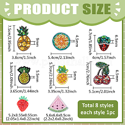 8 pz 8 stili di toppe da cucire in tessuto di frutta&nbsp;PATC-PH0001-93
