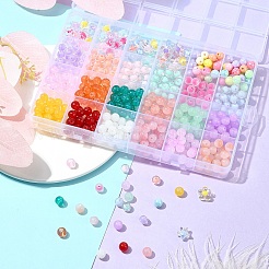 Наборы для изготовления браслетов из стеклянных круглых и акриловых бусин своими руками DIY-YW0009-85