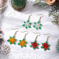 3 paire de boucles d'oreilles pendantes en cornaline naturelle&nbsp;EJEW-MZ00258