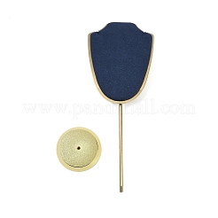 Подставки для ожерелий из микрофибры в форме бюста с подставкой из алюминиевого сплава золотистого оттенка&nbsp;ODIS-H006-01C