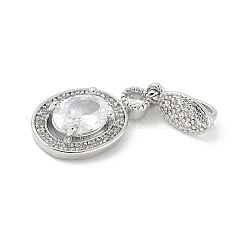 Овальные латунные микро проложить Цирконом подвески&nbsp;LS-KK-M326-15P