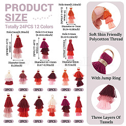 24 шт. подвесных украшений с кисточками из поликоттона (полиэстер&nbsp;FIND-TA0009-01
