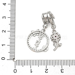 Colgantes de circonita cúbica transparente con micropavé de latón para el día de la madre&nbsp;CU-CBA4231-01B-P