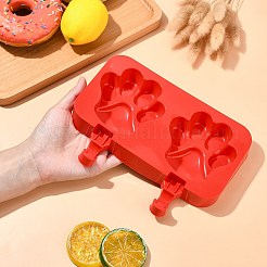 足跡 DIY 食品グレードシリコン型  フォンダン型  チョコレート  お菓子作り  木の棒で  ファイヤーブリック  154x198x25mm  内径：84x84.5mm&nbsp;SIL-CJC0004-04