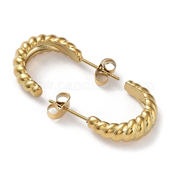 Ионное покрытие (ip) 304 нержавеющая сталь круассан серьги гвоздики для женщин&nbsp;EJEW-P234-03G