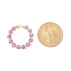 Кольцо на палец из бисера из смешанных натуральных и синтетических камней RJEW-JR00439