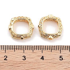 Латунные бусины-проставки из зеленого микропаве с кубическим цирконом&nbsp;KK-P271-21G