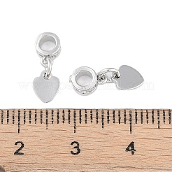 真鍮チャーム  鉛フリー＆カドミウムフリー  プラチナ  ハート  13.5mm  ペンダント：6x5.5x1mm  穴：2.5mm&nbsp;KK-A226-06F-P