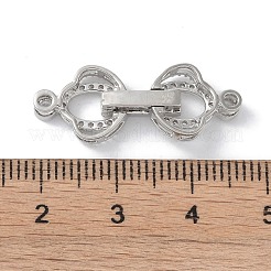 Реечное покрытие латунь микро паве прозрачный кубический цирконий складные застежки KK-NH0002-03F-P