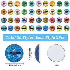 40шт 20 стиля стеклянных кабошонов&nbsp;GGLA-SP0001-05
