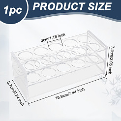 10穴ガラス実験室試験チューブラック  長方形  透明  189x75x75mm  穴：30mm&nbsp;AJEW-WH0348-476B