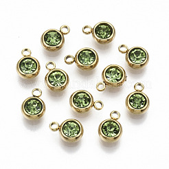 Подвески из нержавеющей стали со стразами&nbsp;STAS-S068-08G