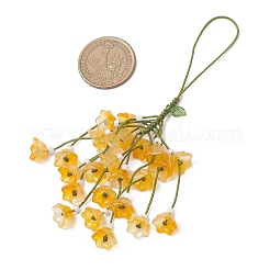 Подвесные украшения в виде стеклянных цветов с кисточками HJEW-TA00420-03