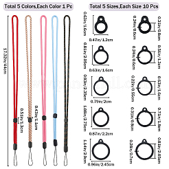 5 шт. двухцветный полиэстеровый ремешок на шею DIY-GF0008-14