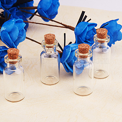 14 шт. Размер 35x16 мм мини-прозрачные стеклянные банки с пробковыми пробками и штифтами для ремесел&nbsp;AJEW-PH0004-02