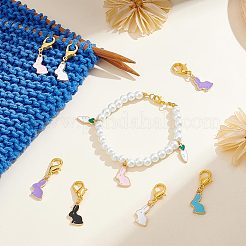 Подвесные маркеры петель с замком из сплава эмали HJEW-AB00125