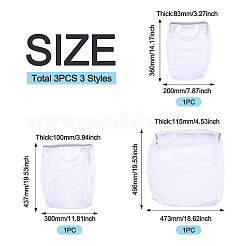 3 sac à linge en maille polyester avec fermeture éclair et poignées&nbsp;ABAG-TA0002-19
