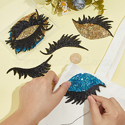 6 par de parches de ropa de plástico PET y lentejuelas en 3 estilos.&nbsp;DIY-PH0036-45