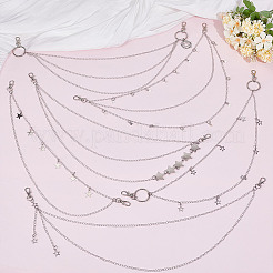 6 шт. 6 стиля цепочек из сплава для ремней безопасности&nbsp;HJEW-HY00101