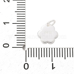 925 breloque fleur en argent sterling émaillé&nbsp;LS-STER-D300-04S-03