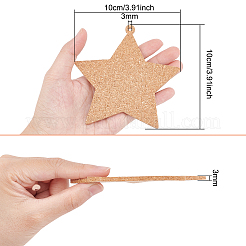 針葉樹スターカップマット  ダイニングテーブル用  ホームキッチン  キャメル  100x100x3mm  穴：3mm  30pc&nbsp;DJEW-BC0001-07