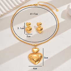 Комплекты из роскошных двойных сердечек и ожерелий из сплава для женщин WC9447