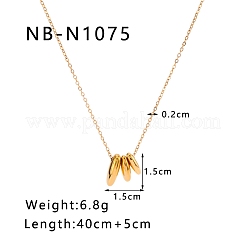 Ожерелья из нержавеющей стали с тремя асимметричными овальными подвесками для женщин PW-WG3EE28-01