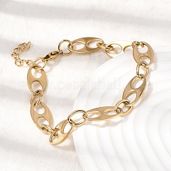 Bracciali a catena ovale in acciaio inossidabile 304 per donna e uomo&nbsp;BJEW-L720-03G