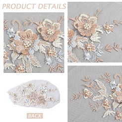 Ткань из полиэстера с компьютерной вышивкой и аппликациями&nbsp;DIY-WH20055-009C