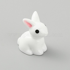 Мини фигурки зайчиков из резины DJEW-WH0034-40