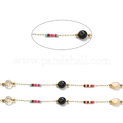 Цепочки из нержавеющей стали 304 ручной работы с бусинами CHS-C009-10B-G