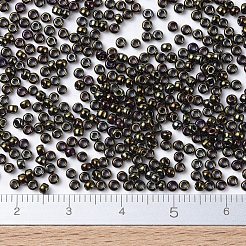 MIYUKIラウンドロカイユビーズ  日本製シードビーズ  11/0  （rr458)メタリックブラウンアイリス  2x1.3mm  穴：0.8mm  約1100PCS /ボトル  10 G /ボトル&nbsp;SEED-JP0008-RR0458