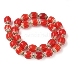 Hebras de cuentas ovaladas de vidrio millefiori hechas a mano&nbsp;LK-Z001-01A-01