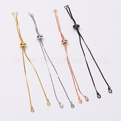 4 pièces 4 couleurs de fabrication de bracelet de chaîne en laiton de placage de support&nbsp;MAK-FS0001-01