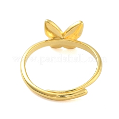 Регулируемые кольца из латуни бабочки для женщин RJEW-L120-015G