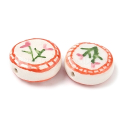 Цветочная тема фарфоровые бусины ручной работы LAMP-D303-06C-01