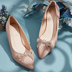 Съемные зажимы для обуви из сплава со стразами&nbsp;AJEW-WH0270-311G