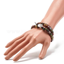 Натуральный индийский агат круглые бусины 2 необработанный браслет BJEW-JB07169-04