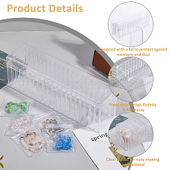プラスチック製記念コイン収納ボックス  PVC製の再封可能な袋付き  透明  265x67x91mm&nbsp;AJEW-FH0005-34